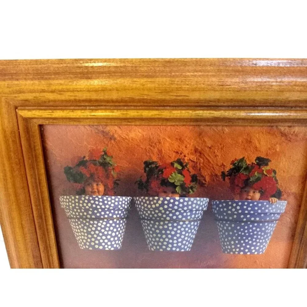 Ann Geddes Picture Frame Print Three Babies 9.5x7.5 inches Family Living Room - Picture 4 of 5